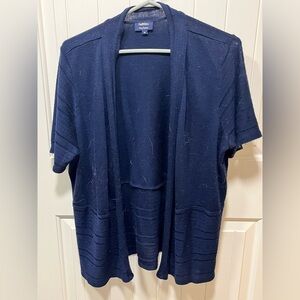 Reitmans Navy Knit Open-Front Petite Cardigan